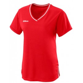 Женская футболка Wilson Team II V-Neck (Red) для большого тенниса